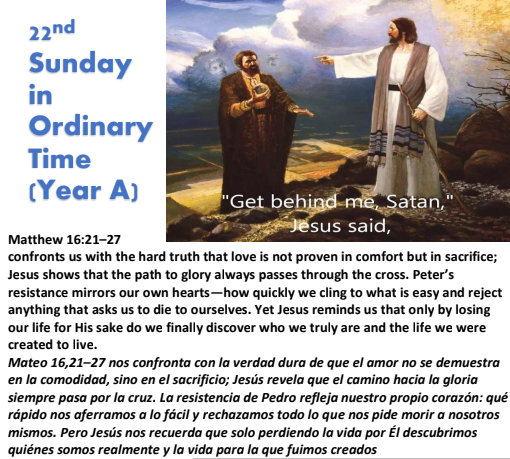 22nd Sunday in Ordinary Time (Year A)